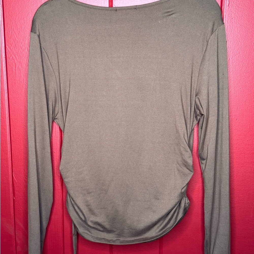 Brown Surplice Top 1XL Junior+ with Ruched Side - Picture 5 of 6
